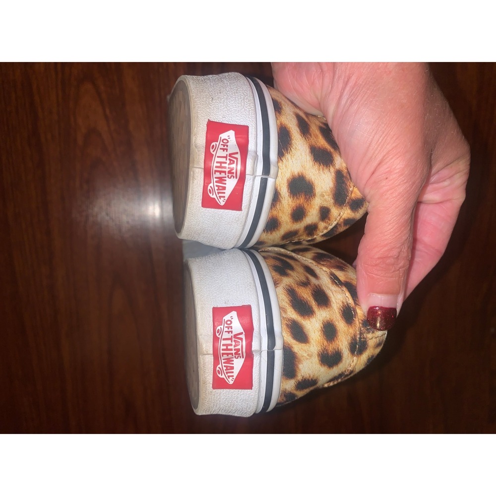 Used Vans Classic Slip-On shoes in leopard print sz 8 1/2 W 7 M - Picture 3 of 5